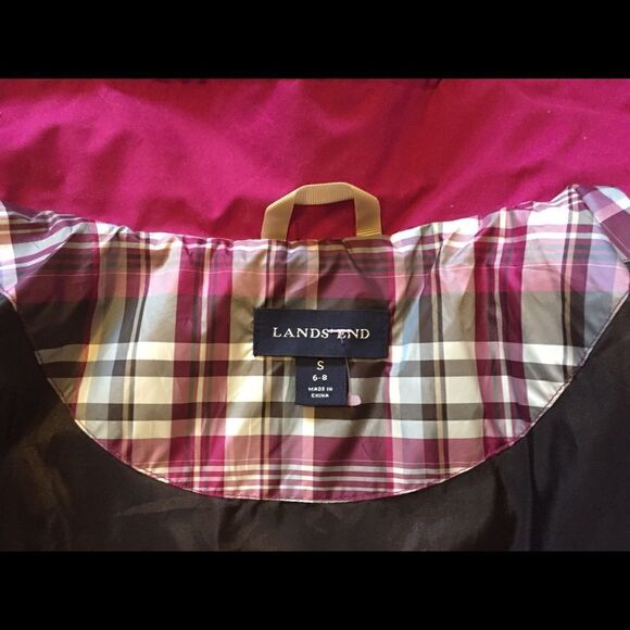 New Lands’ End Back pleated All Weather Pink Coat Womens Sz S 6/8 - Picture 4 of 10